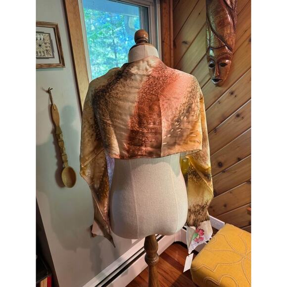 Hand Painted 100% Silk Boho Scarf - Picture 9 of 10